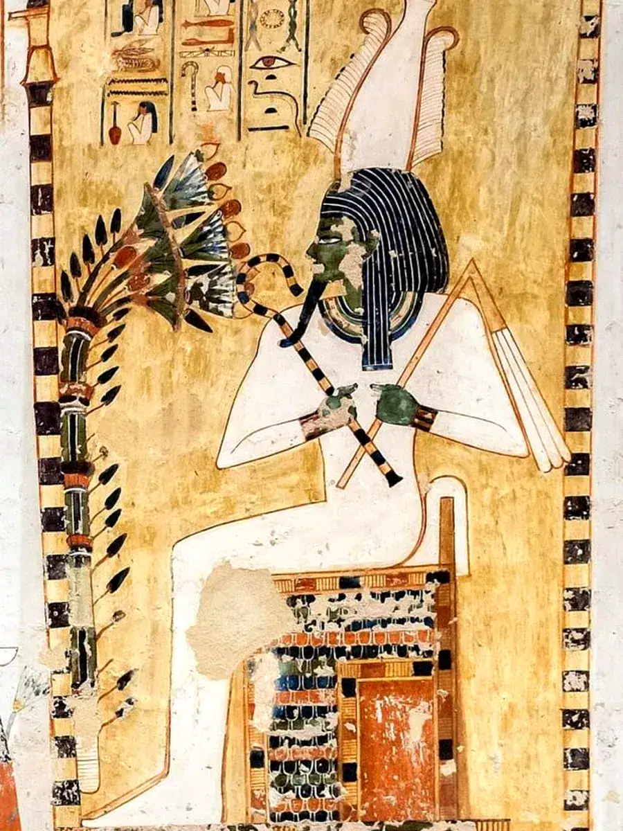 Osiris panel in the Tombs of the Nobles in Luxor, Menna TT69