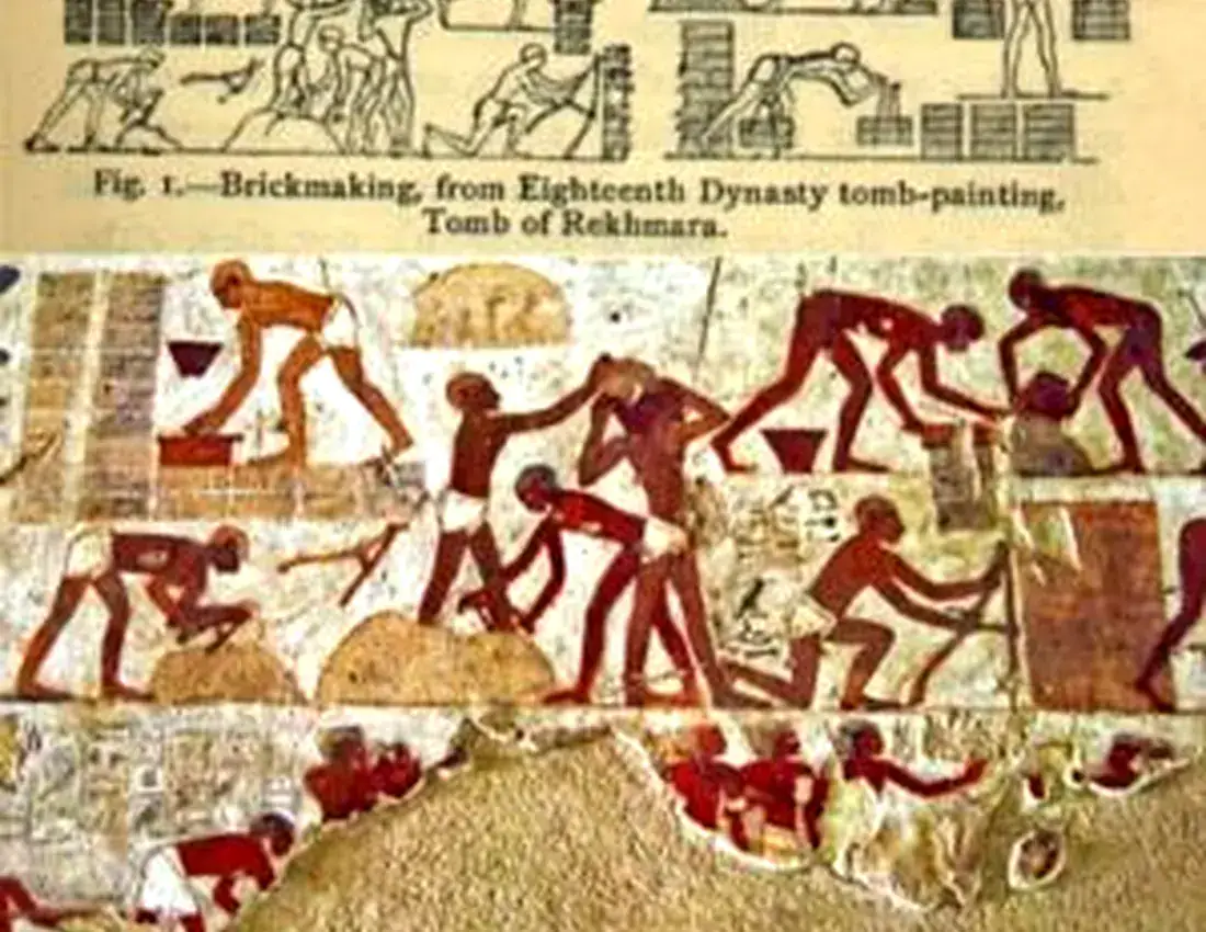 Brickmaking workshop in the Tombs of the Nobles in Luxor, Rekhmire TT100