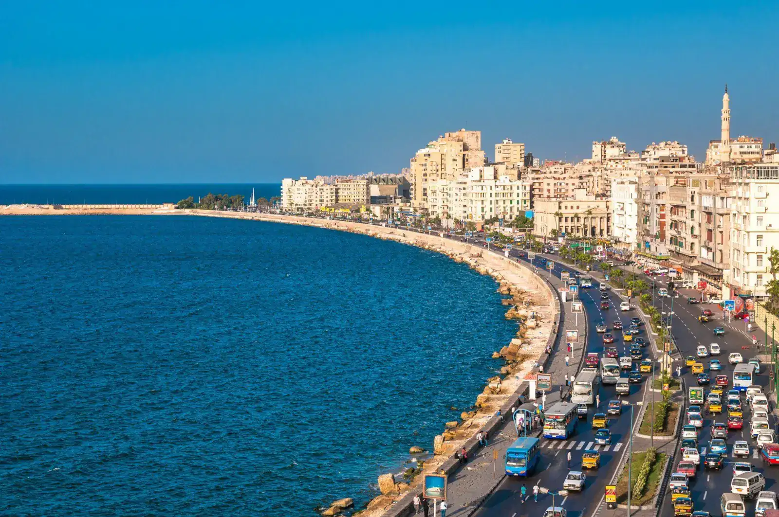 Alexandria Corniche along the Mediterranean coast
