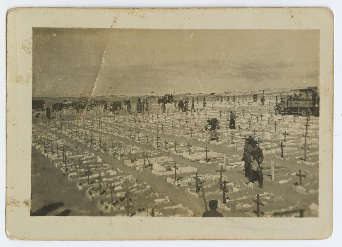Rows of war graves at the El Alamein cemetery in Egypt