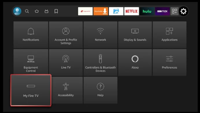 Access My Fire TV settings