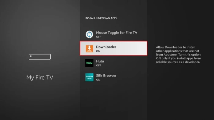 Allow Downloader App on Fire TV