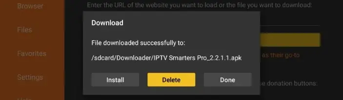 Delete APK file in Downloader App