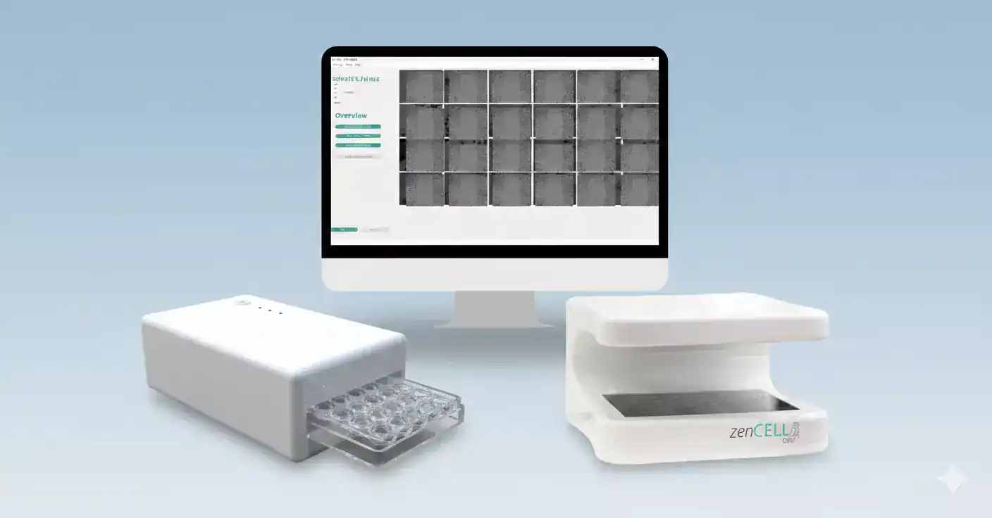 zenCELL Scratch Maker complete wound healing assay workflow