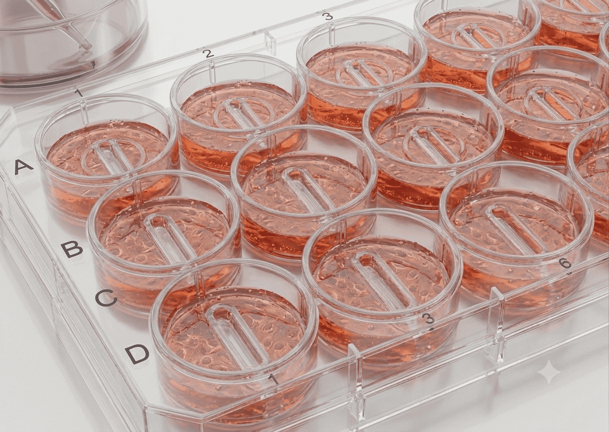 Ibidi culture insert coverslips in 24-well plate – insert-based scratch assay method