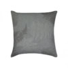 Grey silk cushion cover with woven leaf patterns from Mulberry Home India