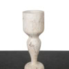Medium-sized white marble finish ceramic candle holder from Mulberry Home India