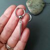 Long spike hoop earring, with small hoop