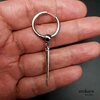 Long spike hoop earring, with large hoop
