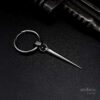 Raw Spike earring, large metal spike, nut and big stainless steel hoop