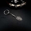 Rain Forest Shield earring, small tribal style detailed pendant with stainless steel small hoop