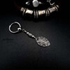 Rain Forest Shield earring, small tribal style detailed pendant with stainless steel small hoop