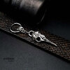 Gothic Raven earring, raven skull in metal and small stainless steel hoop