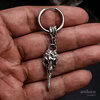 Gothic Raven earring, raven skull in metal and large stainless steel hoop