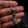 Tigers eye shield earring, small tribal shield and yellow brown tigers eye gemstone with small hoop