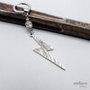 Thunderbolt earring with Jasper gemstone and small hoop