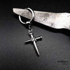 Crossed nails earring, a cross with small stainless steel hoop