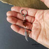 Boho earring,tribal earring,obsidian feather earring