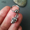 skull hoop earring,goth earring
