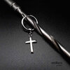 goth earring,cross hoop earring