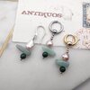 pearl and gemstones green earring