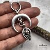 large moon and tribal pendant earring