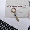 hematite gold leaf earring