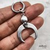 Boho tribal moon earring.