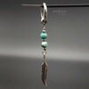 feather earring,turquoise jasper earring