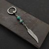 feather earring,turquoise jasper earring