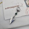 green silver arrow earring