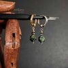 Green Jasper and Hematite gemstone earring