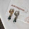 Green Jasper and Hematite gemstone earring
