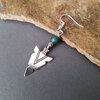 green silver arrow earring