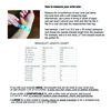 Wrist measurement guide and bracelet length chart.