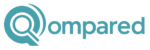 qompared letterlogo met witte randdd