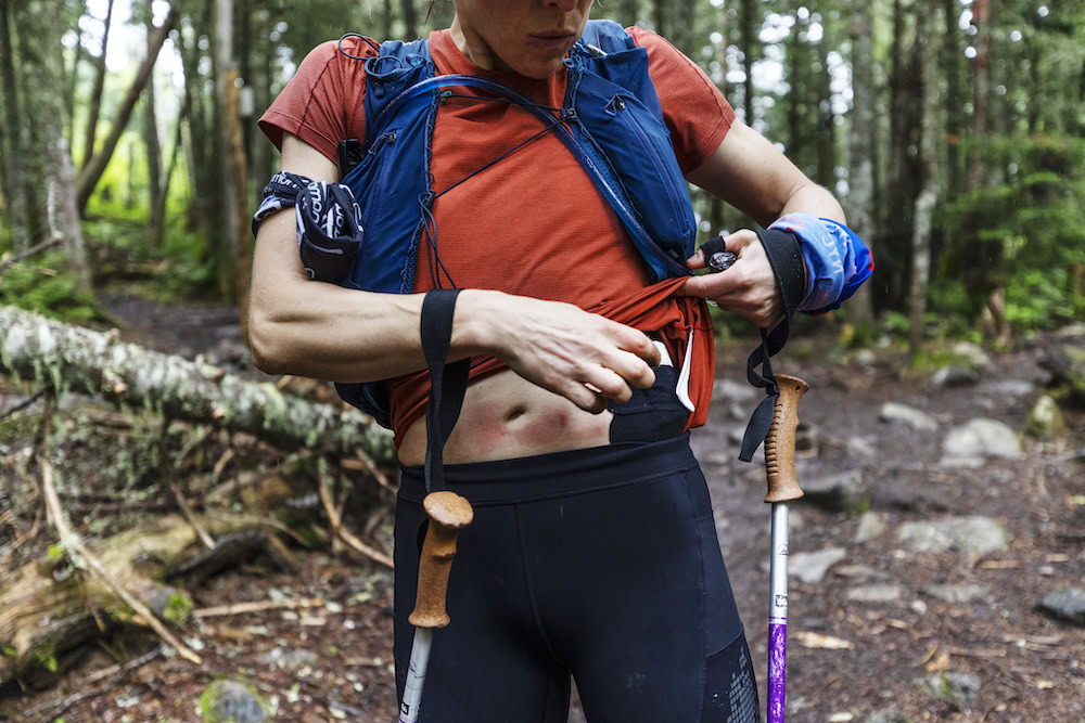 A photo of the midriff of a runner with chaffing 