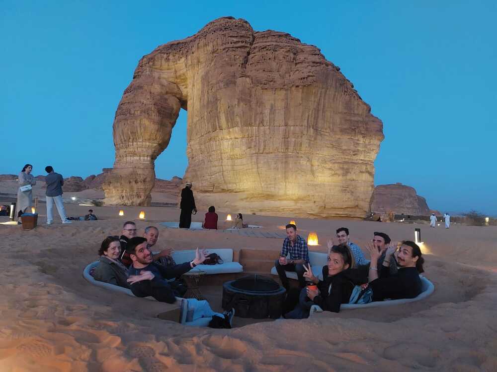 Professional team discussing investment strategies in Saudi Arabia