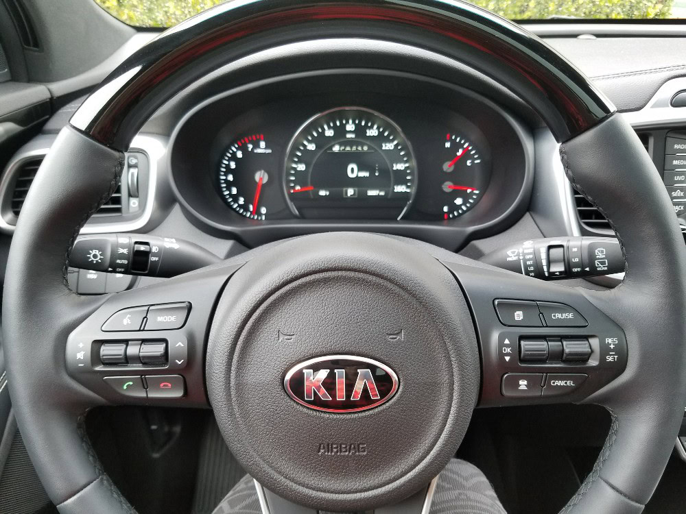 skiing for the first time, kia sorento dashboard
