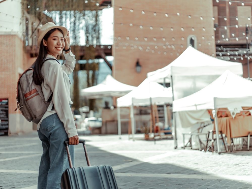 girl with suitcase, world travel, travel tips, packing, vacation