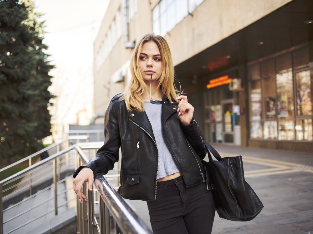 leather jacket, woman, fashion, woman's style