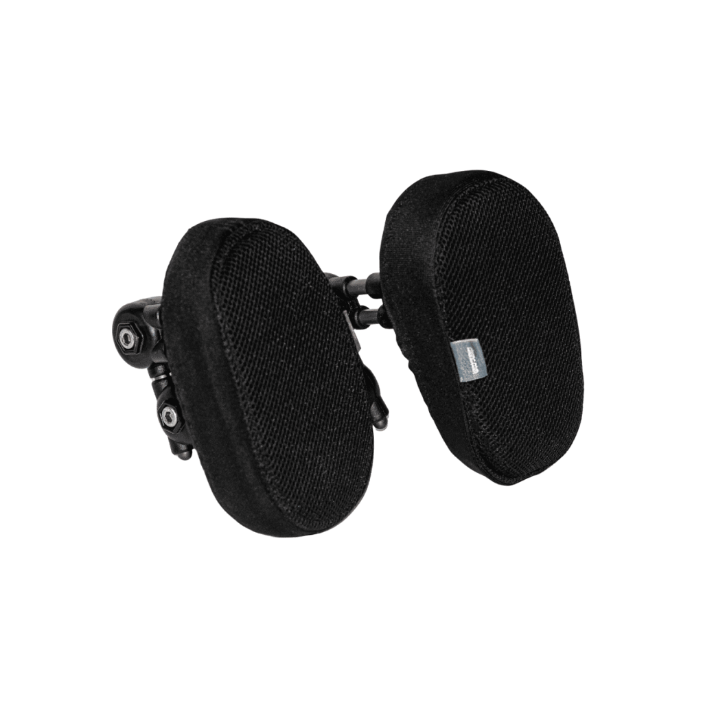 Elbow blocker accessory designed to limit arm movement and support upper limb positioning in specialist seating systems