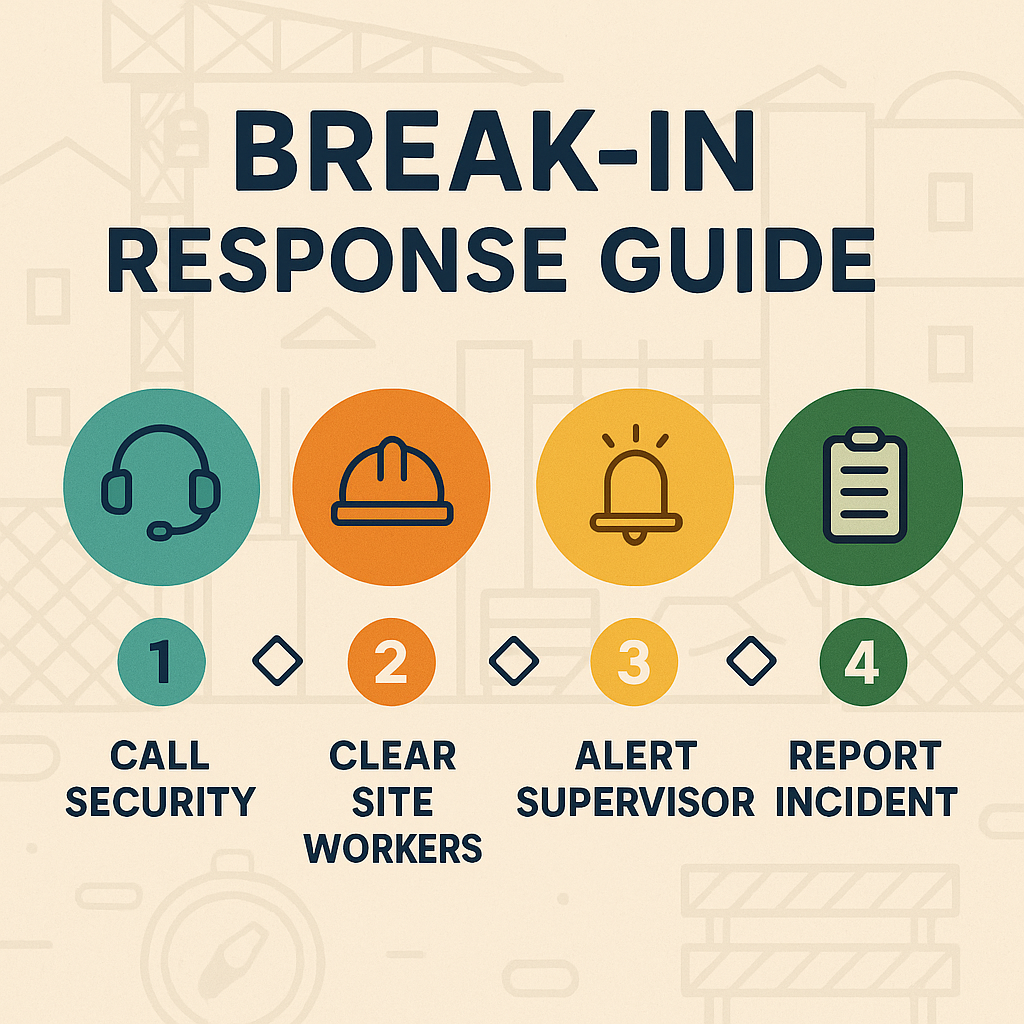 Infographic illustrating the Break In Response in a construction site