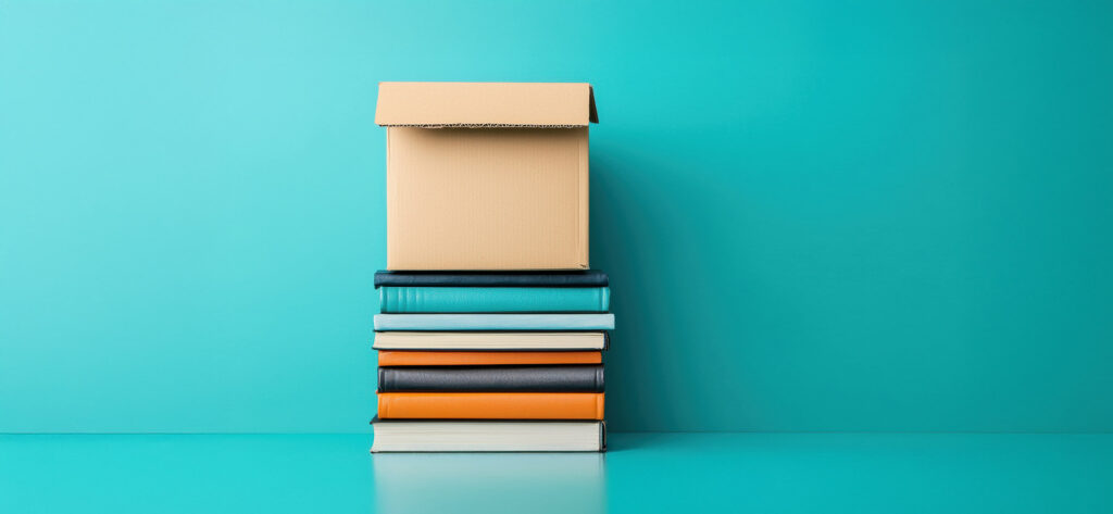 Uni wechseln während des Jurastudiums - Bücherstapel und Umzugskartons