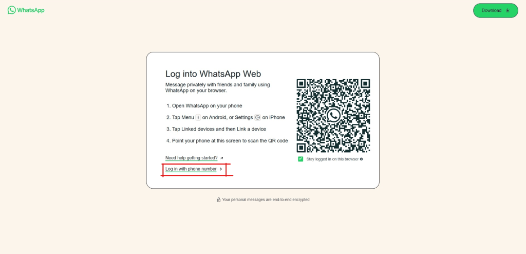 whatsapp web login