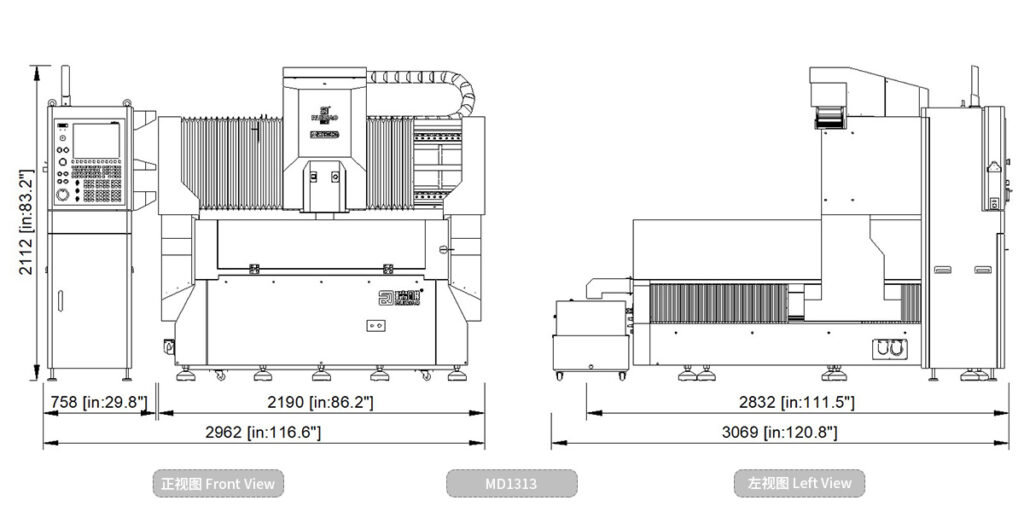 CNC a portale a tre assi ad alta velocità MD1313 (5 immagini)