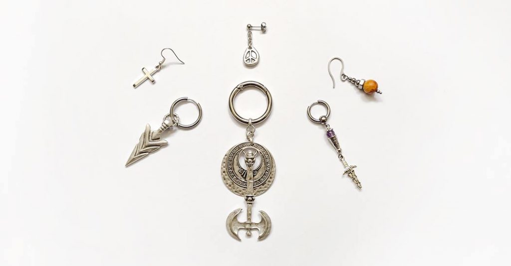 image with different types of earring closure