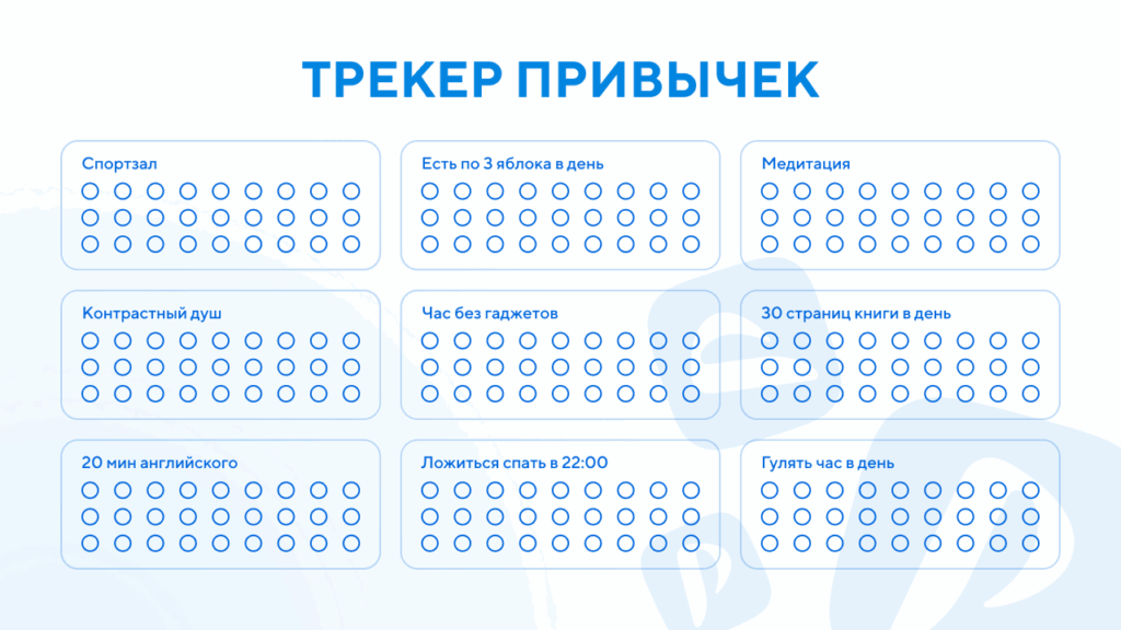 Трекер привычек шаблон