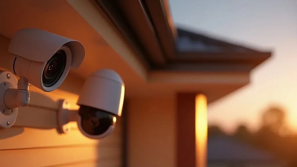 Modern dome and bullet IP CCTV cameras mounted under the eaves of a Sydney home — installer view of the best CCTV brands in Australia.