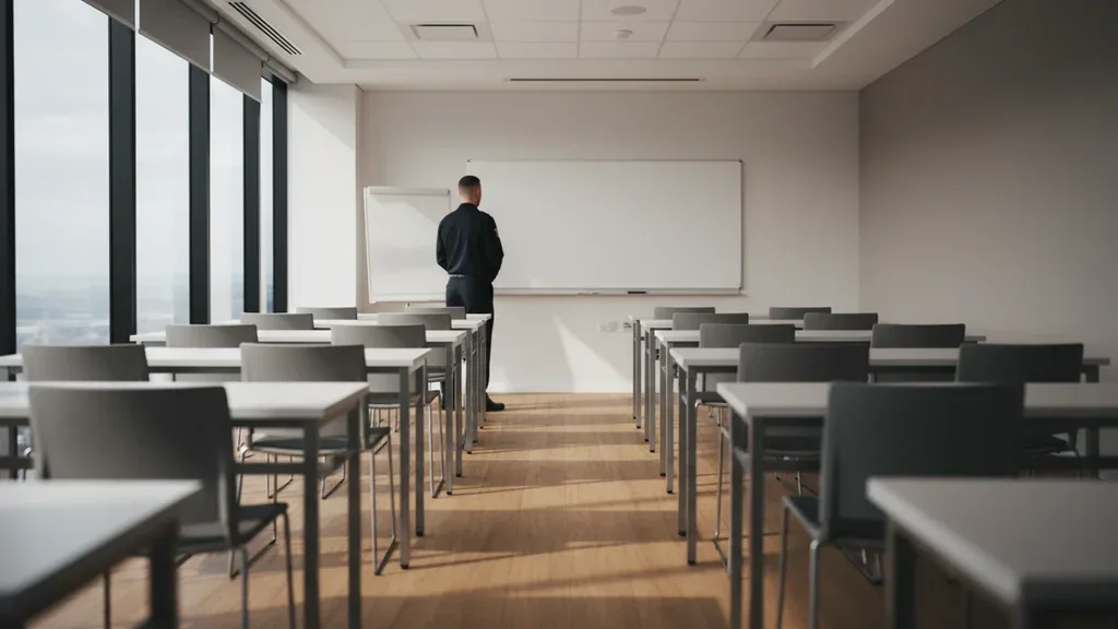 Security guard training room in NSW — becoming a licensed guard.